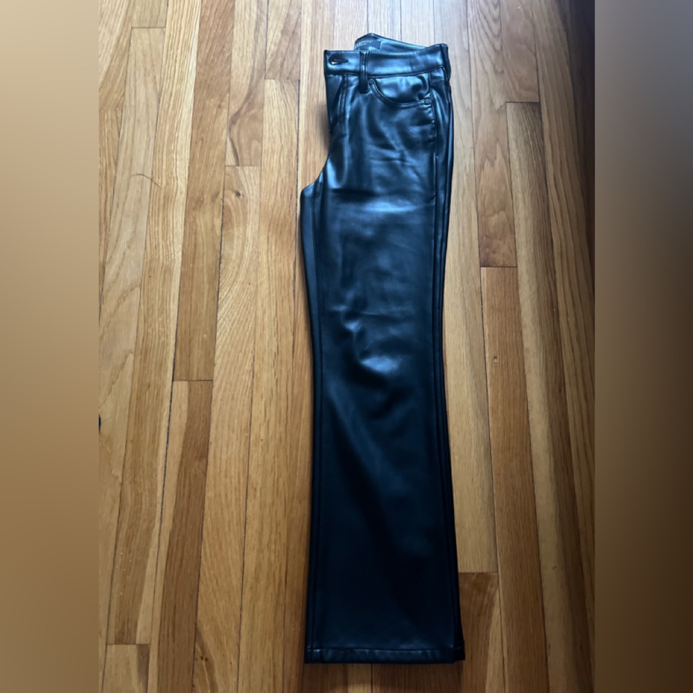 Liverpool Black Faux Leather Trousers- crop